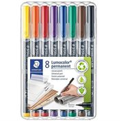 Staedtler Lumocolor 313 Pen Permanent Superfine 8-Color Set