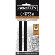 General's Charcoal Compressed Square 6B Soft Pack of 2 BACKORDERED