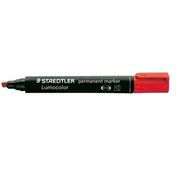 Staedtler Lumocolor Permanent Marker Chisel Tip Red - Box of 10 LIMITED AVAILABILITY