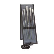 Jack Richeson Grey Matters Oil Acrylic Brush Set of 5 with Pouch