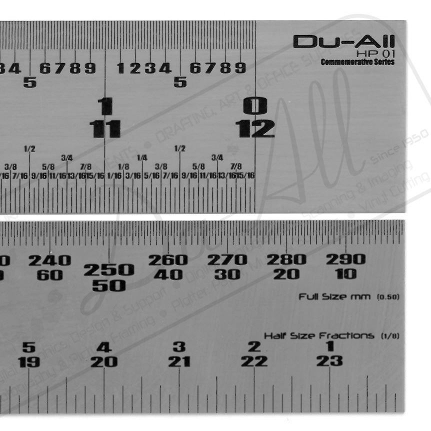 Du-All Steel Scale for Engineer/Architect/Machinist 12" BONUS 6" scale Included! – Additional Image #1