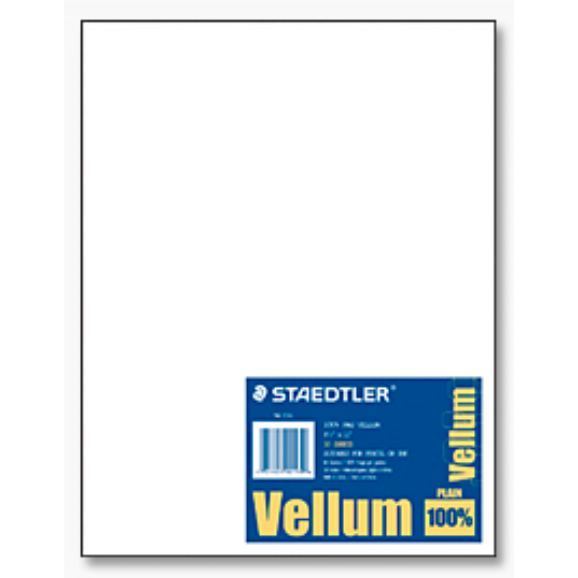 Staedtler Vellum 100% Rag Plain 8 1/2 x11 50-Sheet Pad 946811P