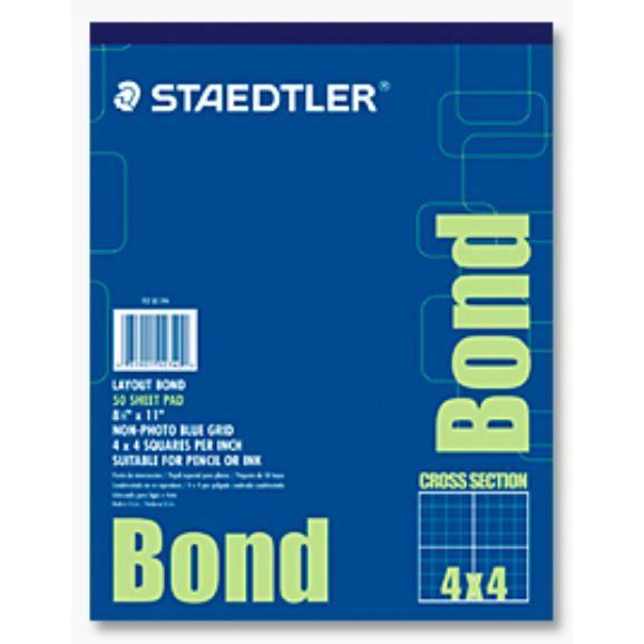 Staedtler Translucent 18Lb 4X4 Grid, 8.5 "X 11 "