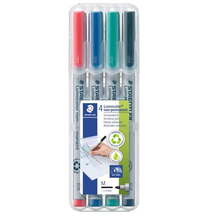 Staedtler Lumocolor 315 Pen Non-Permanent Medium 4-Color Set