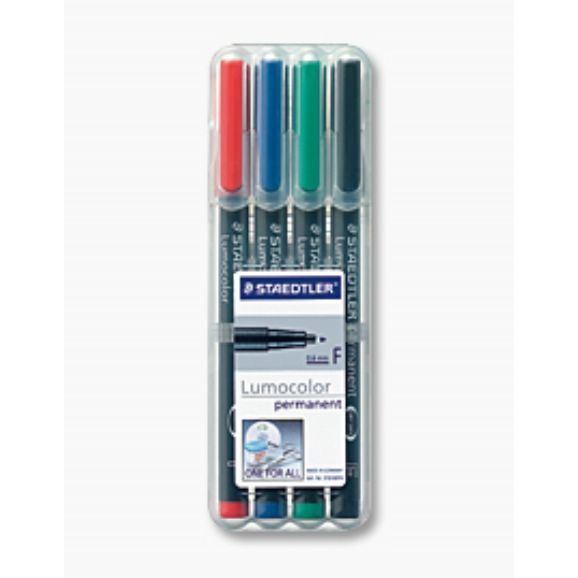 Staedtler Lumocolor 318 Pen Permanent Fine 4-Color Set