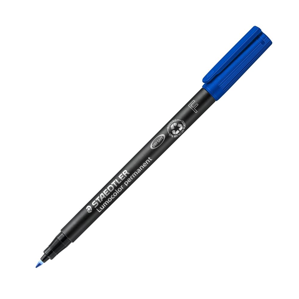 Staedtler 318-3 Lumocolor Universal Permanent Fine Pens - Blue, Pack of 10, Box of 10 (318-3 VE)