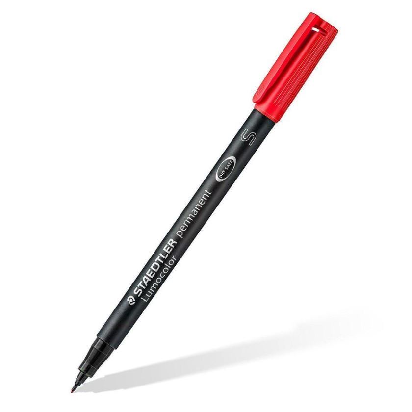 Staedtler Lumocolor 317 Pen Permanent Medium, Red Box of 10