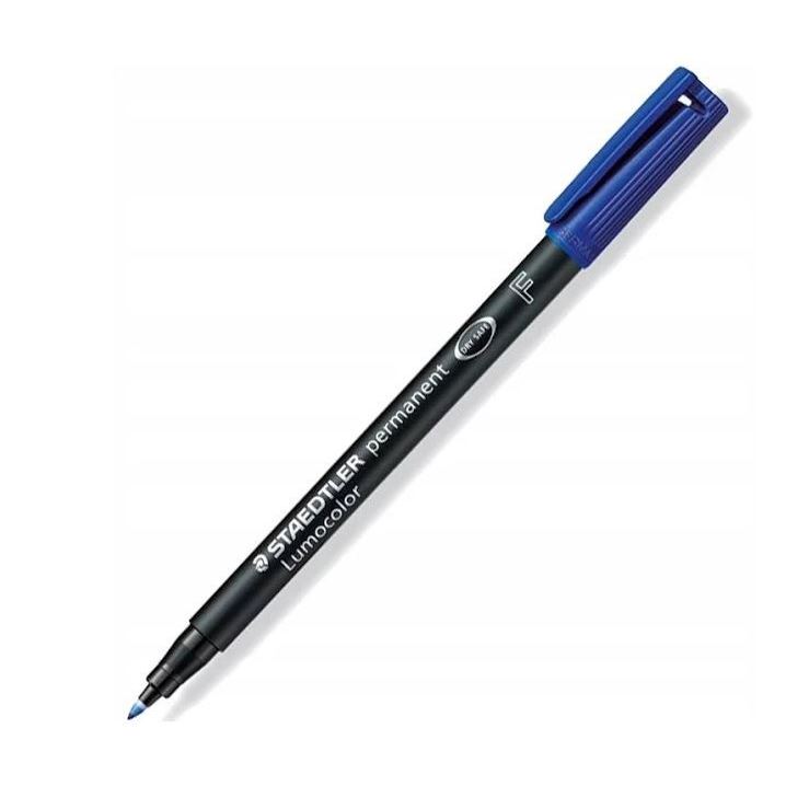 Staedtler Lumocolor 313 Pen Permanent Superfine Blue, Box of 10