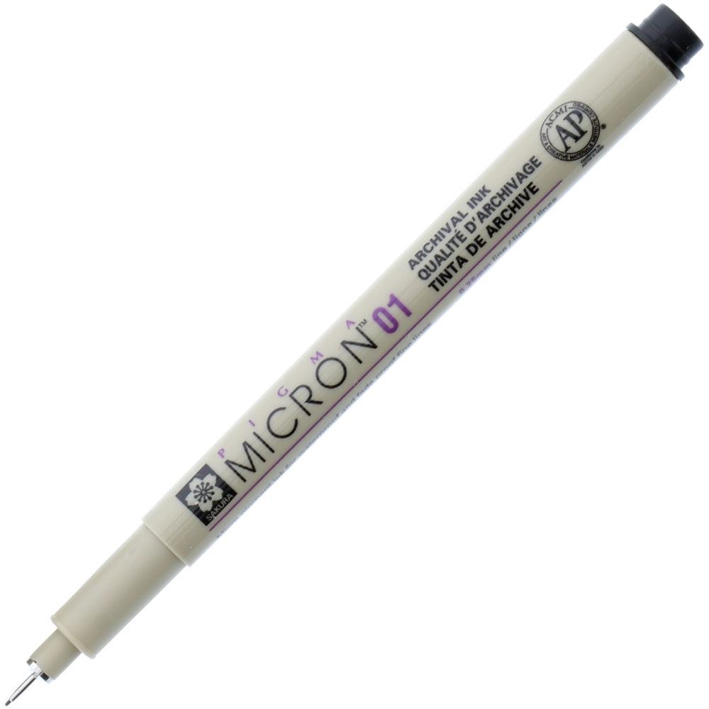 Pigma Sakura Micron Archival Waterproof Pen Size 01 .25mm