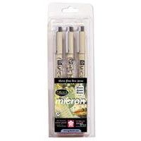 Marker Pigma Micron Black Set of 3 Assorted Sizes