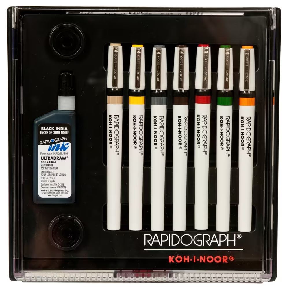 Koh-I-Noor Rapidograph Technical Pen Set 7pc Slim Pack
