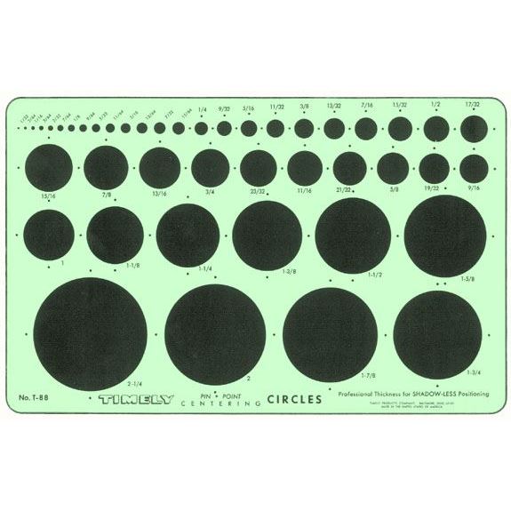 Template Circles form 1/16 " to 2-1/4 "