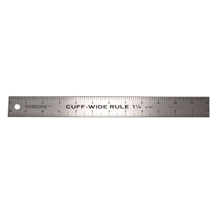 Fairgate Ruler Cuff Width Marking Ruler, 12"x 1-1/4"