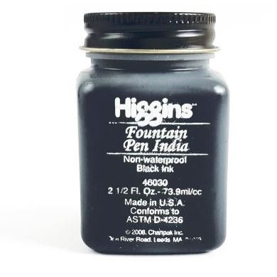 Higgins Fountain Pen India Ink 2.5oz | Black