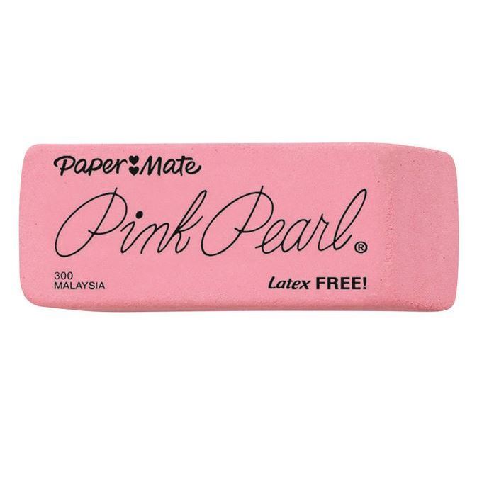 Paper Mate Eraser Rub Large Papermate Pink Pearl #101 12/Bx