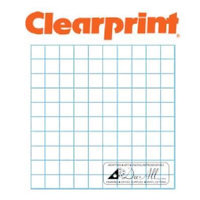 Clearprint Gridded Vellum 10x10 Fade-Out 8.5x11 10 Sheets #10203210
