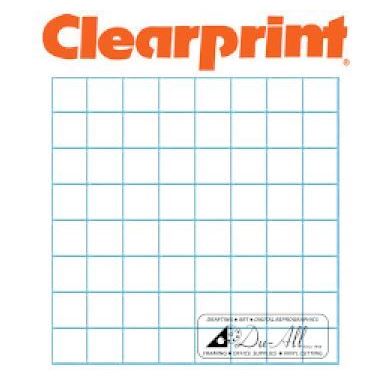 Clearprint Gridded Vellum 8x8 Fade-Out 11x17 100 Sheets #10202516