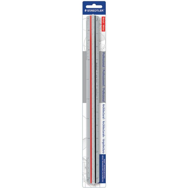 Staedtler 12 Inch Solid Aluminum Architect Triangular Scale