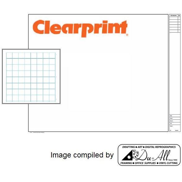 Clearprint Vellum Architect Titleblock 18x24 Grid 8x8 10 Shts #10212222