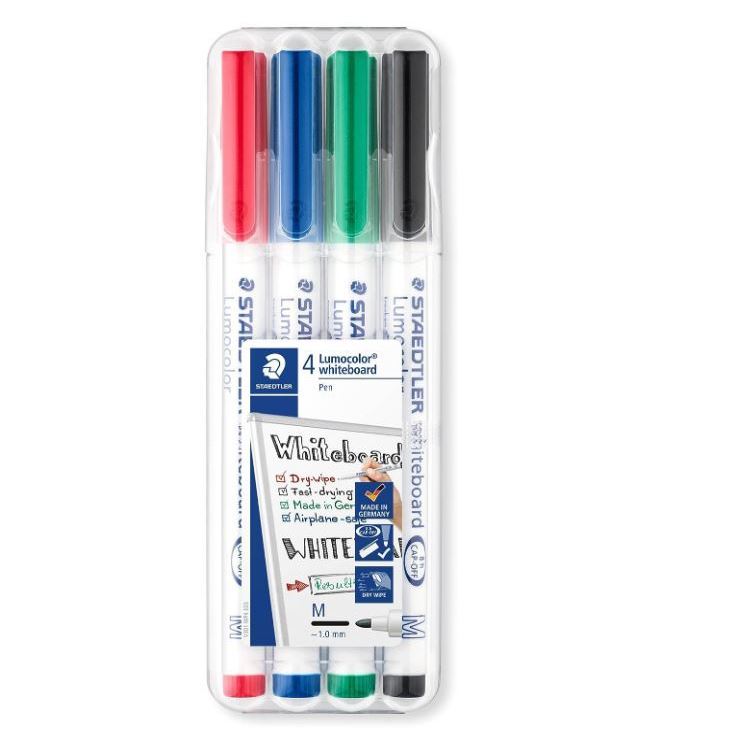 Staedtler Lumocolor 301 Whiteboard Dry Erase Pens Set of 4 Colors - Du-All  Art & Drafting Supply