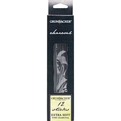 Grumbacher Extra Soft Vine Charcoal, 12 Pack