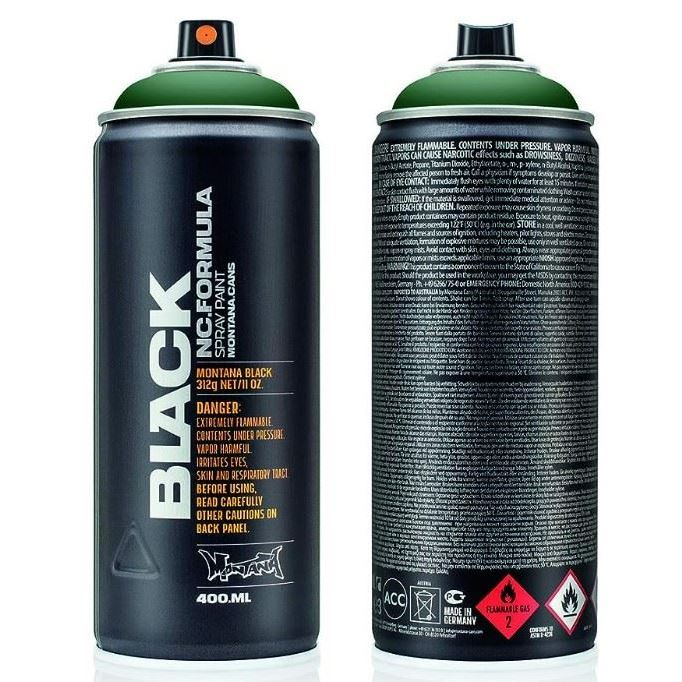 Montana Cans Black 400ml Spray Paint Tag Green
