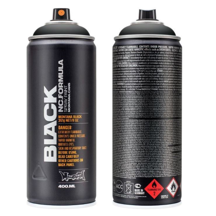Montana Black 400ml High-Pressure Cans Spray Color Black