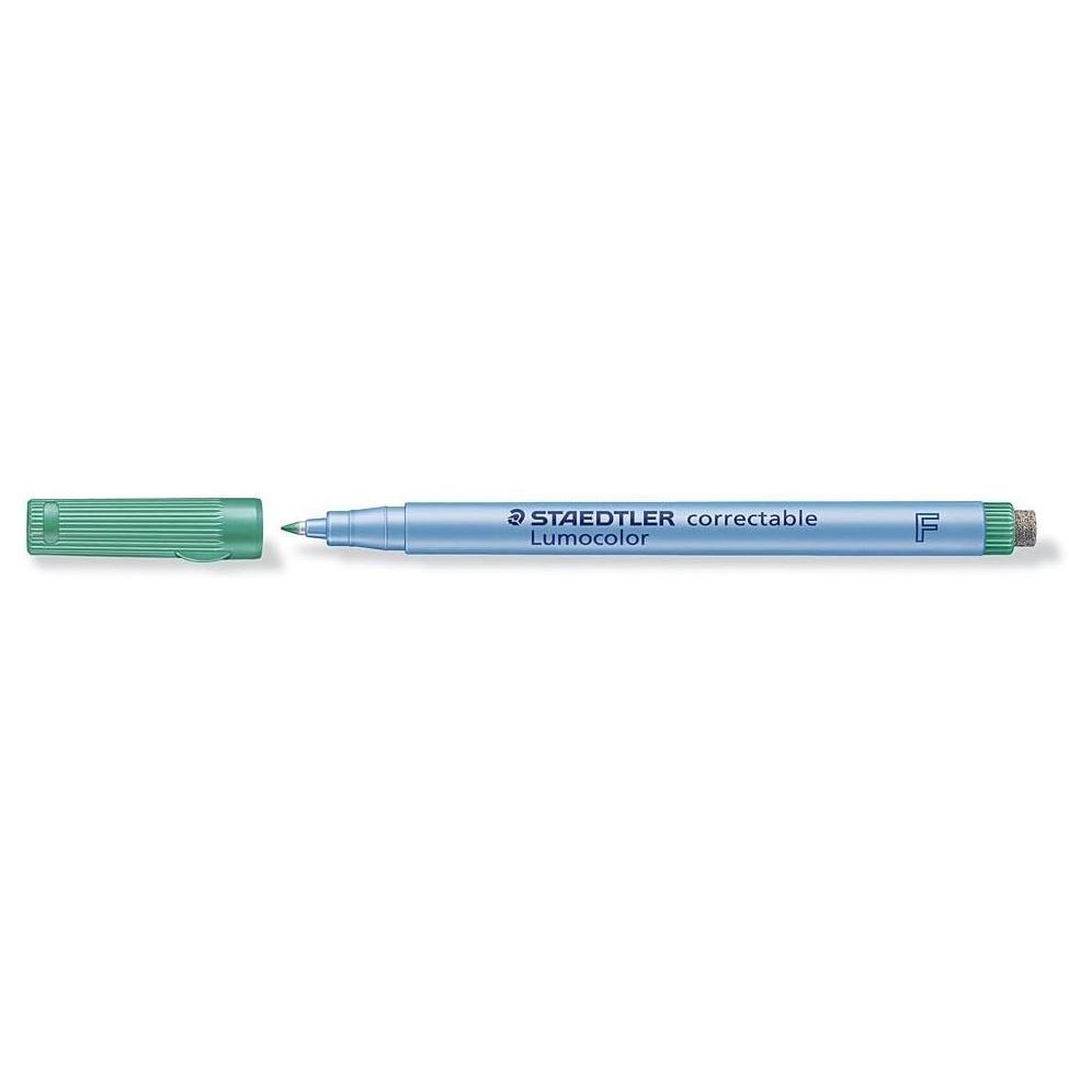 Staedtler Lumocolor 305 Correctable Pen Green Fine Box of 10 LIMITED SUPPLY