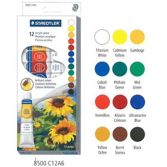 Staedtler Acrylic Paint Set of 12 Colors