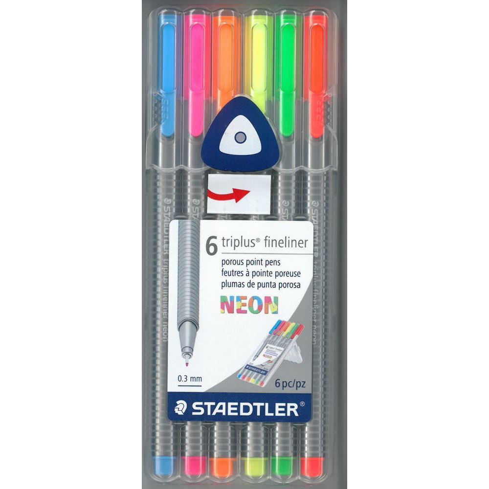 Staedtler Triplus Fineliner Pen - Neon Colors, Set of 6