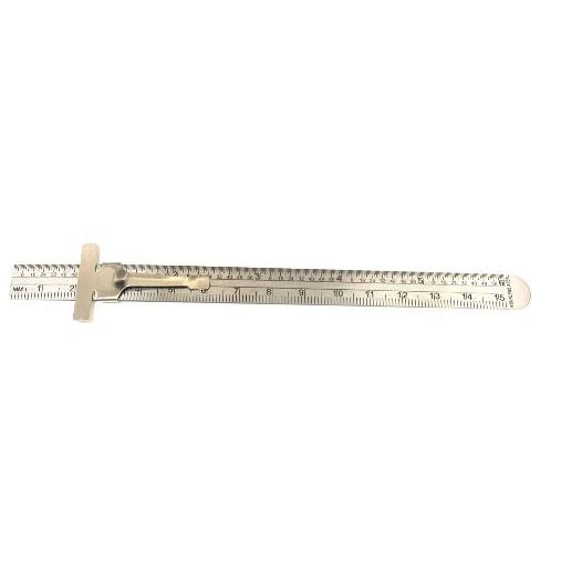 Ruler Lance Stainless Steel6" clip and depth gauge, 64ths and mm