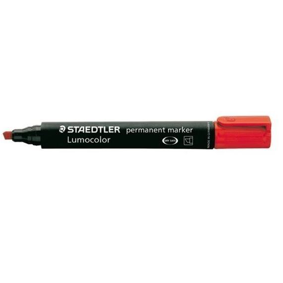 Lumocolor Permanent Marker Chisel Tip Red - Box of 10 LIMITED AVAILABILITY