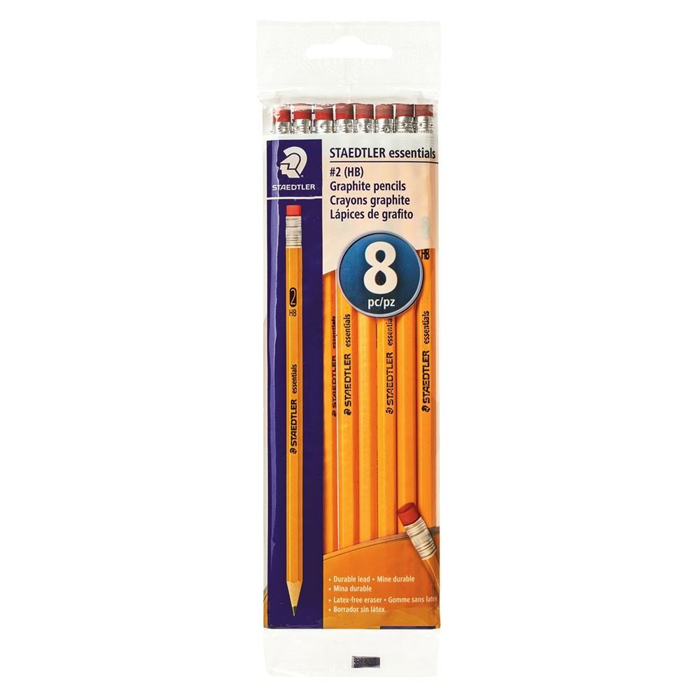 Pencil Graphite #2 HB Essentials Pack of 8
