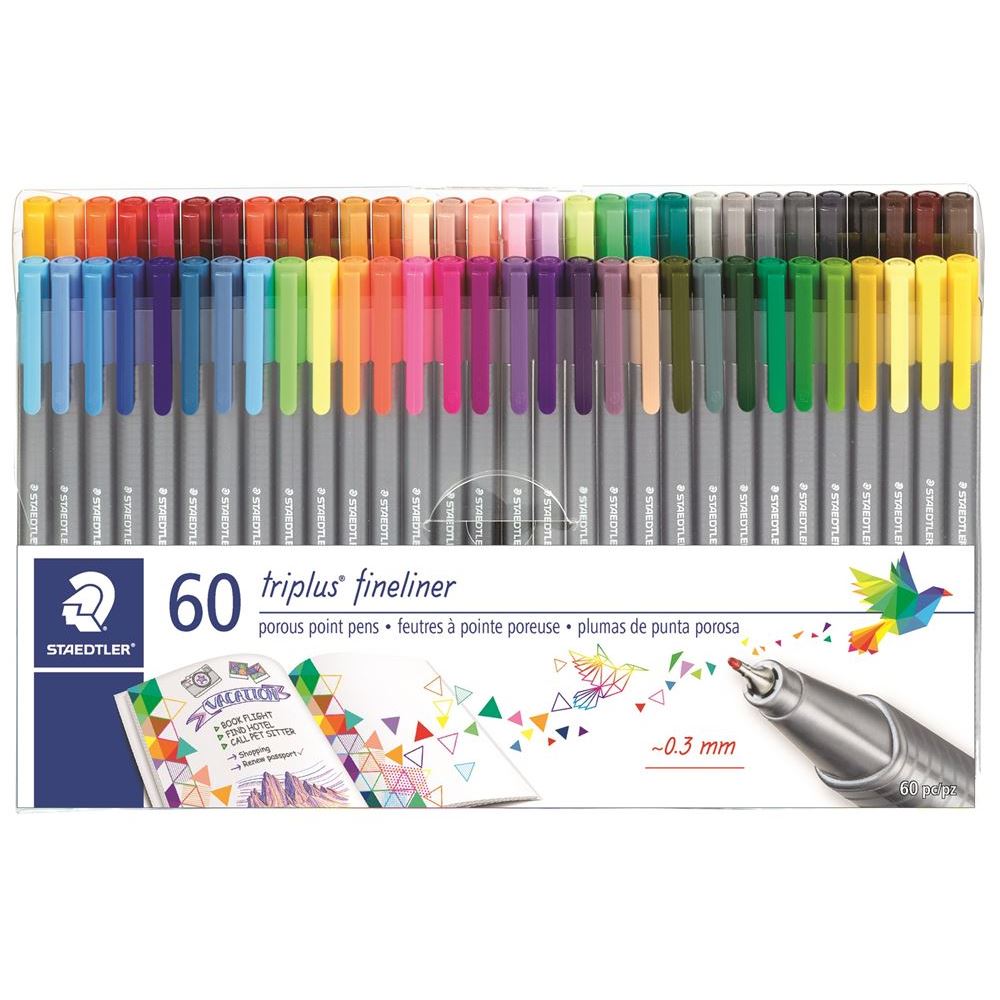 Staedtler Triplus Fineliner Set of 60 Assorted Colors - Du-All Art