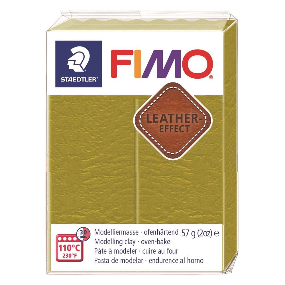 Fimo Leather Effect Polymer Clay 2oz-Olive