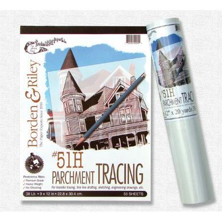 Borden & Rily Tracing Paper #51H Monroe Triple T Parchment Roll 36X20 Yards