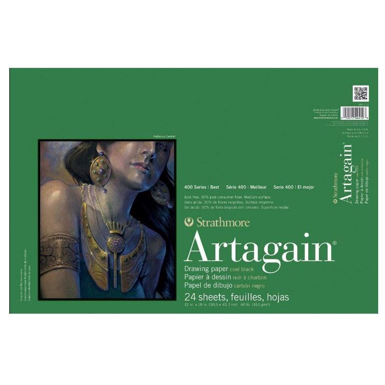 Artagain Recycled Paper Black Pads 12" X 18" 24 Sheets