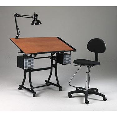 Martin Table g Creation Station with Lamp and Chair Table Martin Creation Station with Lamp and Chair Black Base and Cherry Top