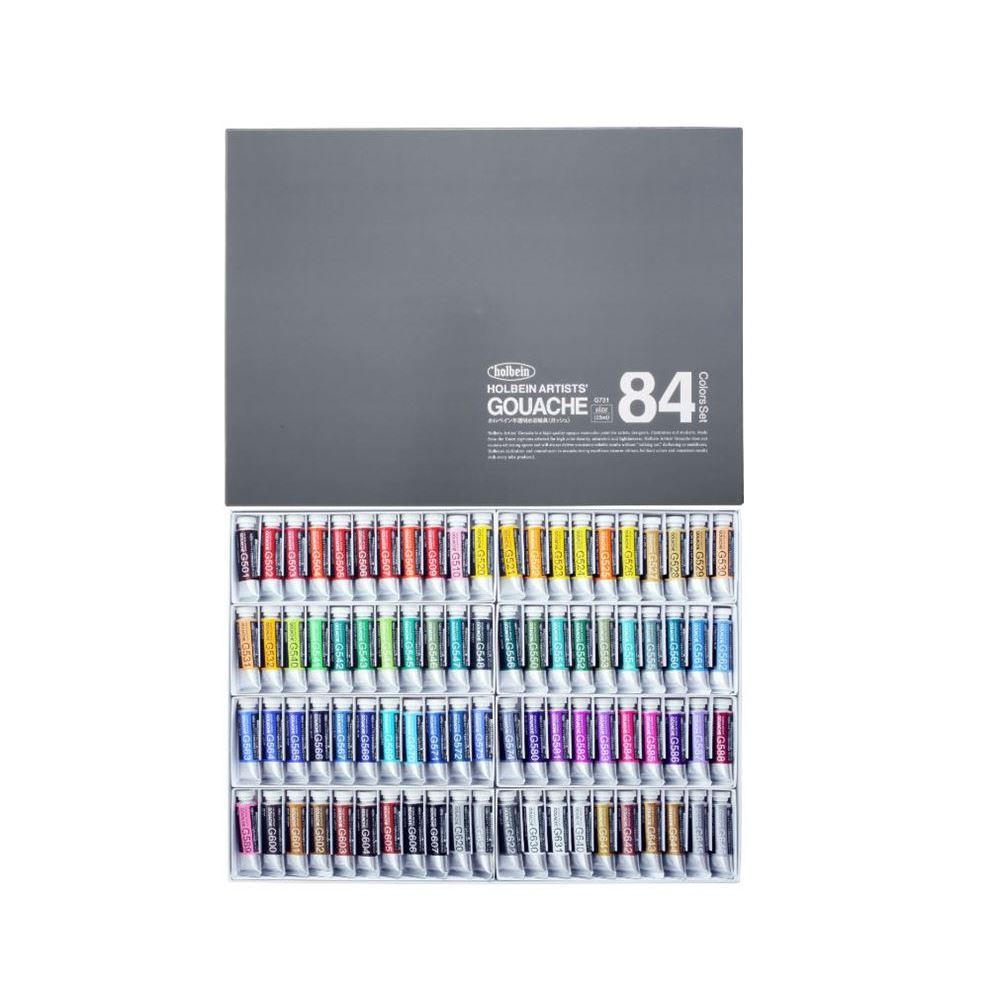 Holbein Gouache Set, 84 Colors, 15mL tubes - Forstall Art Center