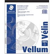 Staedtler Vellum 100% Rag Plain 8 1/2 x11 50-Sheet Pad 946811P