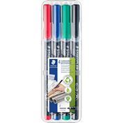 Staedtler Lumocolor 318 Pen Permanent Fine 4-Color Set