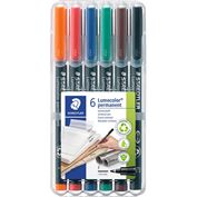 Staedtler Lumocolor 318 Pen Permanent Fine 6-Color Set