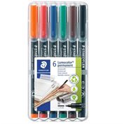 Staedtler Lumocolor 317 Pen Permanent Medium 6-Color set