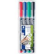 Staedtler Lumocolor 313 Pen Permanent Superfine 4-Color Set