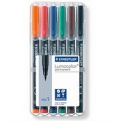 Staedtler Lumocolor 313 Pen Permanent Superfine 6-Color Set