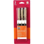 Marker Pigma Micron Black Set of 3 Assorted Sizes