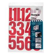 Chartpak Vinyl Numbers 4" Red