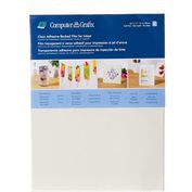 Grafix Computer Grafix Clear Adhesive Backed Ink Jet Plastic Sheets 8.5X11