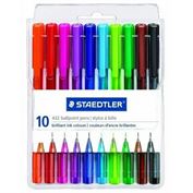 Staedtler Ball 432 Ice Ballpoint Medium Point, Polybag of 10 Ink Colors