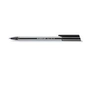 Staedtler Clear Stick Ballpoint Triangular Barrel Black Ink-Box of 10